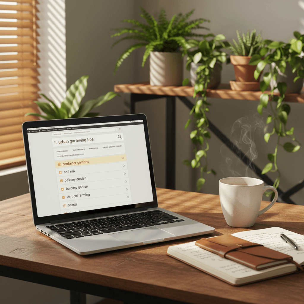 SEO keyword research on laptop